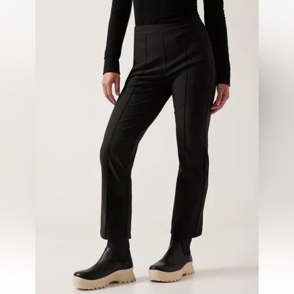 Athleta Pants - Athleta Black Brooklyn Ankle Pants Mid‎ Rise Pull On Commuter Trousers 10